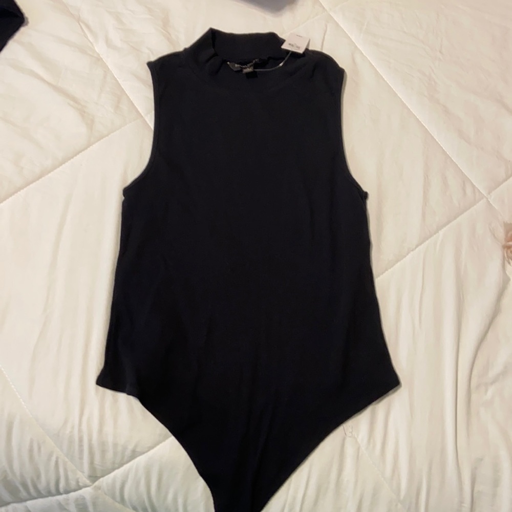 High Neck Black Sleeveless Bodysuit